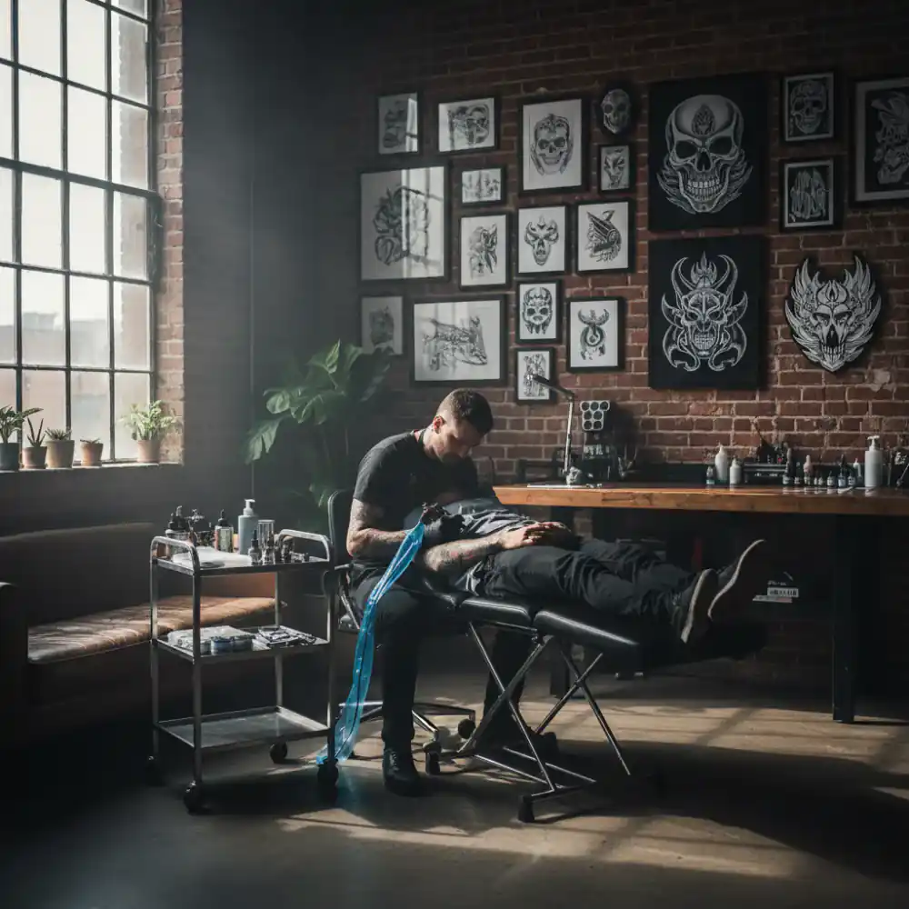 Tattoo studio working environment