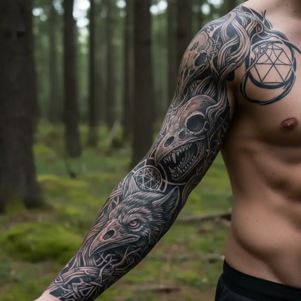 Full arm tattoo sleeve