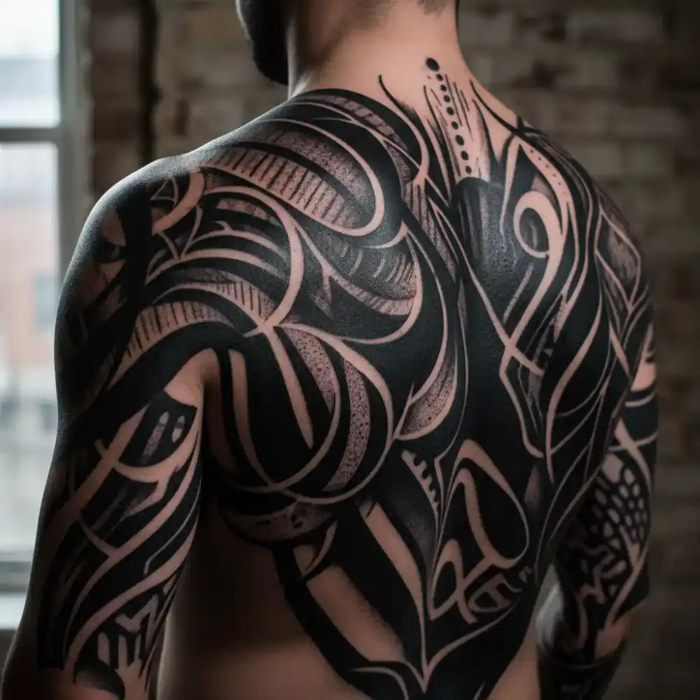 Abstract darkwork tattoo