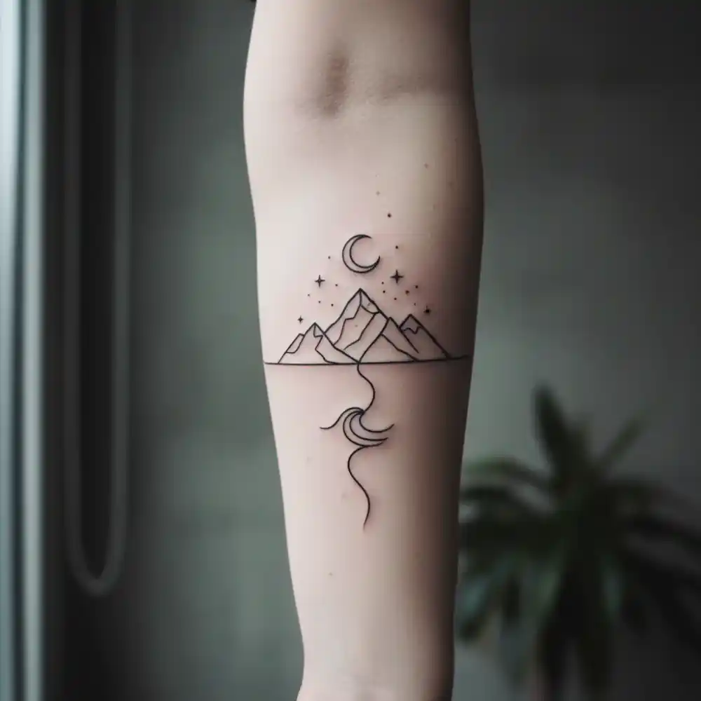 Minimalist fine line tattoo