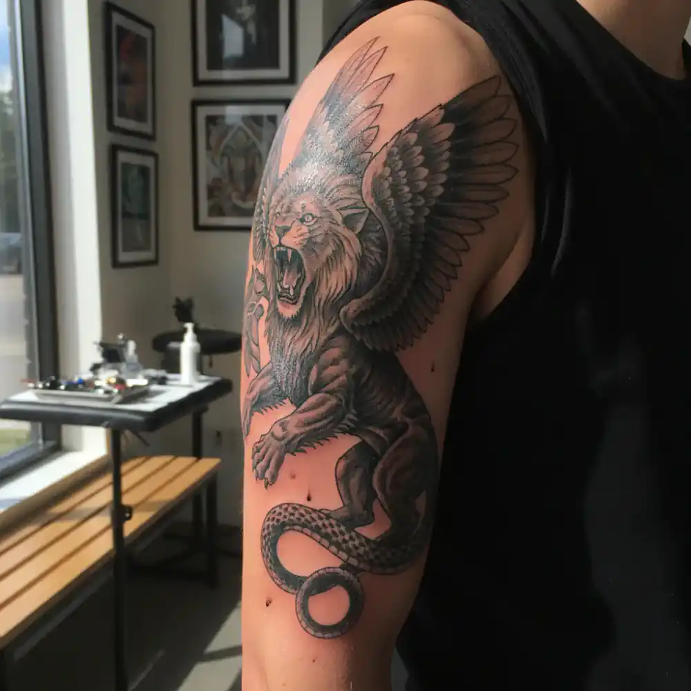 Freshly finished tattoo